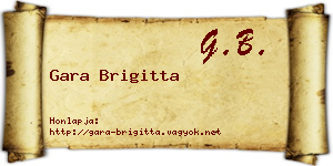 Gara Brigitta névjegykártya